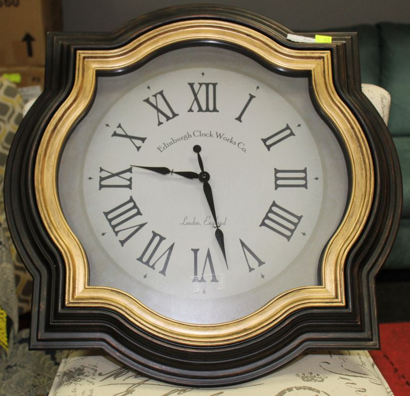 EDINBURGH CLOCK WORKS FRAMED LARGE CLOCK