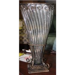 METAL AND GLASS ACCENT VASE