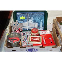 TRAY OF COCA COLA COLLECTIBLES