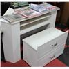 Image 1 : WHITE MEDIA CENTRE WITH HIDDEN STORAGE BENCH STOOL