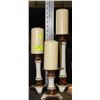 Image 1 : SET OF 3 WHITE & COPPER CANDLE HOLDERS