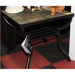 METAL AND TILE END TABLE