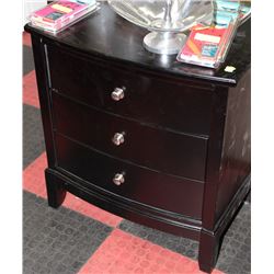 BLACK 3 DRAWER  NIGHT STAND