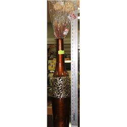 METAL VASE W ARTIFICIAL FLOWERS