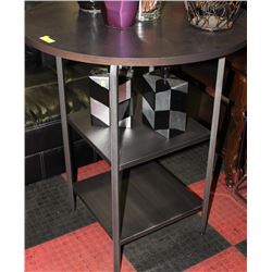 WOOD AND METAL BAR TABLE