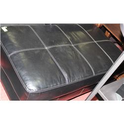BLACK LEATHERETTE OTTOMAN