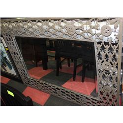 LARGE WROUGHT IRON FRAMED MIRROR