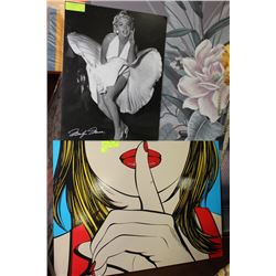 "SHHHH" WALL ART & MARILYN MONROE WALL HANGING