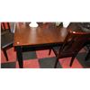 Image 1 : KITCHEN TABLE W 3 WOOD AND LEATHERETTE SIDECHAIRS