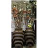 Image 1 : PAIR OF CERAMIC & WICKER VASES WITH ARTIFICIAL