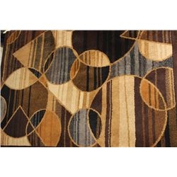 CIRCLE AND STRIPE COMBO PATTERNED AREA RUG