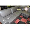 Image 1 : NEW GREY LEATHERETTE CHAISE LOUNGE SECTIONAL