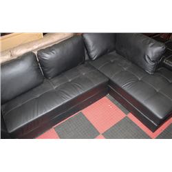 NEW BLACK LEATHERETTE L SHAPED SECTIONAL