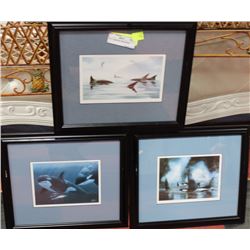 SET OF 3 SIGNED MUIR WHALE PICTURES