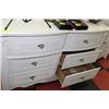 Image 2 : WHITE CARVED STYLE 6 DRAWER DRESSER & MIRROR