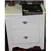 Image 1 : WHITE CARVED STYLE 2 DRAWER NIGHTSTAND