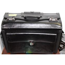 BLACK LEATHER LAWYERS TRAVEL CASE