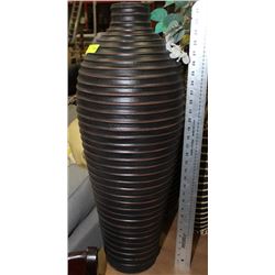 LARGE BLACK AND RED VASE