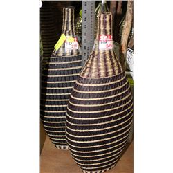PAIR OF WICKER VASES