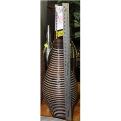 BROWN AND GREY WICKER VASE