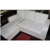 Image 1 : WHITE LEATHERETTE L SHAPED SECTIONAL