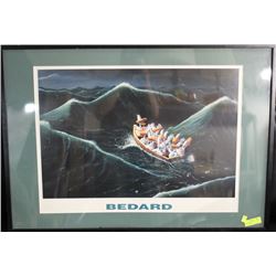 LARGE FRAMED PRINT OF SHIP OF FOOLS 'BEDARD'