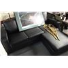 Image 1 : BLACK LEATHERETTE L SHAPED SECTIONAL