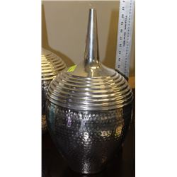 PAIR OF METAL DECORATIVE VASES
