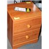 Image 1 : 2 DRAWER WOOD TONE NIGHT TABLE *CRACK ON EDGE*