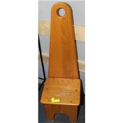 SMALL SOLID OAK  CHILDS CHAIR / PLANT STAND