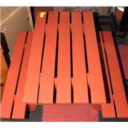 CHILDRENS WOODEN PICNIC BENCH - RED