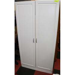 WHITE 2-DOOR STORAGE CABINET