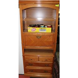 2 OAK DISPLAY/STORAGE CABINETS