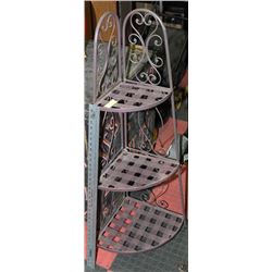 WROUGHT IRON COLLAPSABLE CORNER SHELF