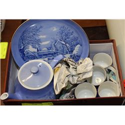 MINIATURE TEA SET INCLUDES TEAPOT, 4 CUPS, 4