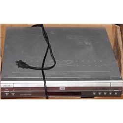 BOX OF ASST DVDs WITH  AKAI 5-DISC DVD PLAYER
