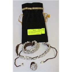 HAND STRONG MOTHER OF PEARL SHELL JEWELRY SET