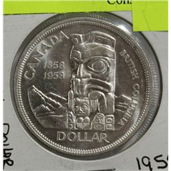 1958 CANADA BC CENTENNIAL SILVER DOLLAR