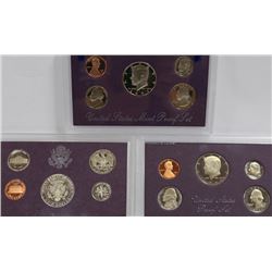 1985-86, 1991 U.S. COIN PROOF SET X3