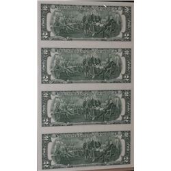 2003 UNCUT SHEET OF 2 DOLLAR BILL