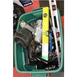 TOTE OF ASSORTED POWER & HAND TOOLS