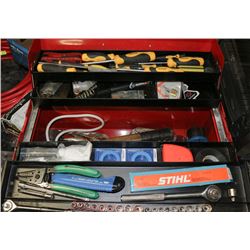 RED TOOLBOX FULL OF TOOLS