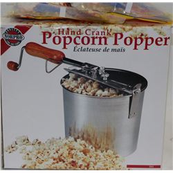 HAND CRANK POPCORN POPPER WITH POPCORN