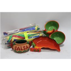 BOX OF MEXICAN FIESTA/SALSA SERVERS