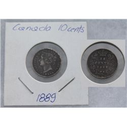 1889 CANADIAN 10¢ COIN