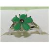 Image 1 : NATURAL EMERALD, SILVER .925% RING SIZE 8.5 (2.8G)