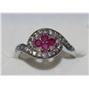 Image 1 : SILVER RING .925% WITH NATURAL RUBY, SIZE 8 (4.2G)
