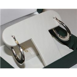 10K WHITE GOLD HOOP EARRINGS