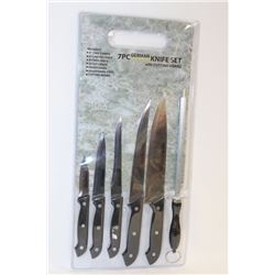 7 PIECE GERMAN KNIFE SET WITH CUTTING BOARD