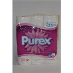 PACK OF 12 PUREX DOUBLE ROLL TOILET PAPER